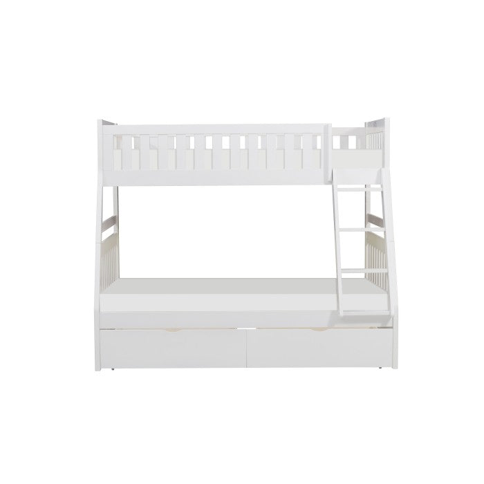 Galen White Twin/Full Bunk Bed With Storage Boxes