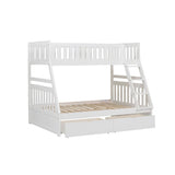 Galen White Twin/Full Bunk Bed With Storage Boxes