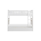 Galen White Twin/Twin Bunk Bed With Twin Trundle