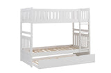 Galen White Twin/Twin Bunk Bed With Twin Trundle