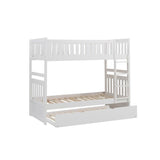 Galen White Twin/Twin Bunk Bed With Twin Trundle