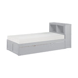 Orion Gray Twin Bookcase Bed With Trundle