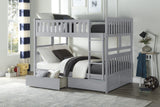 Orion Gray Full/Full Bunk Bed With Storage Boxes