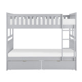 Orion Gray Full/Full Bunk Bed With Storage Boxes