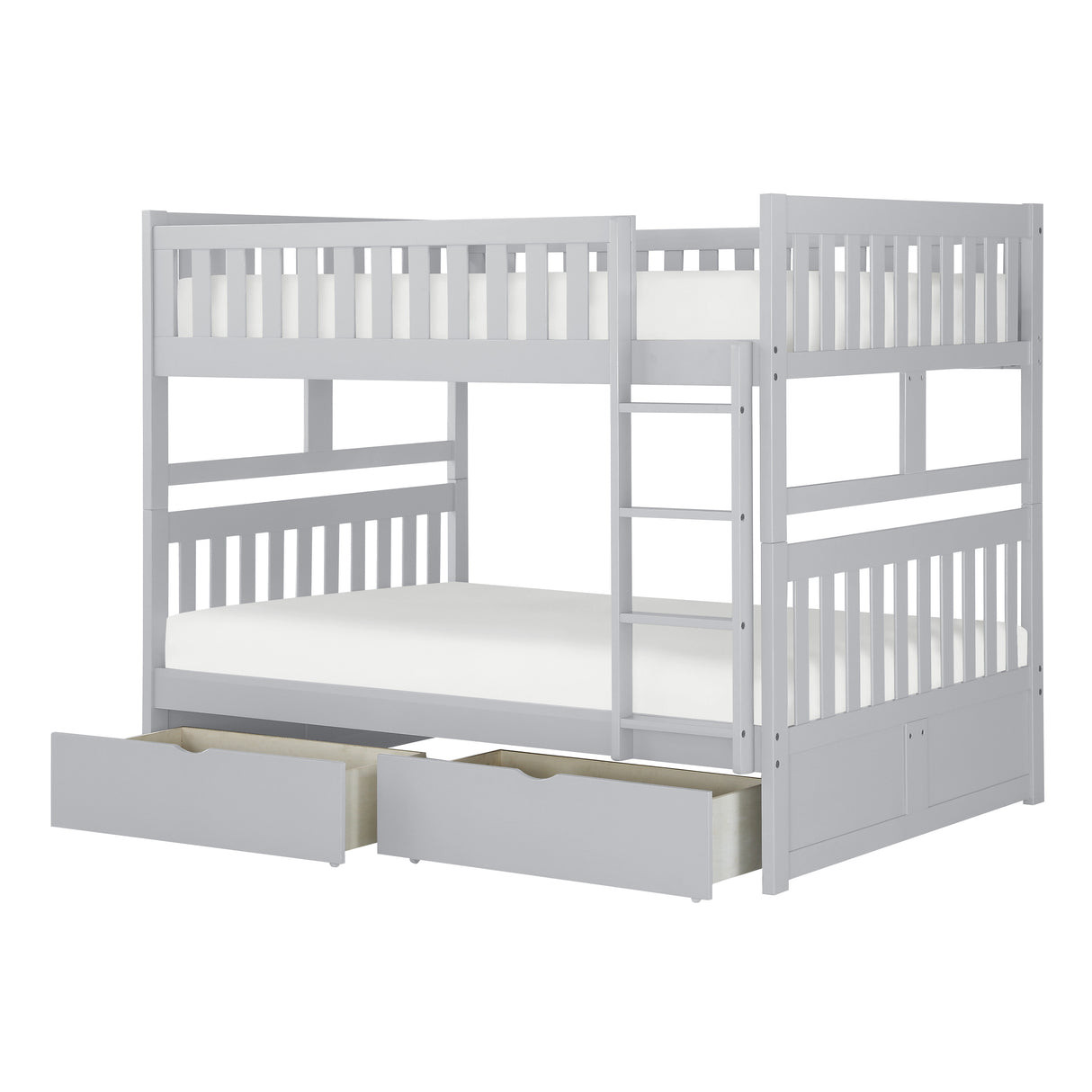 Orion Gray Full/Full Bunk Bed With Storage Boxes