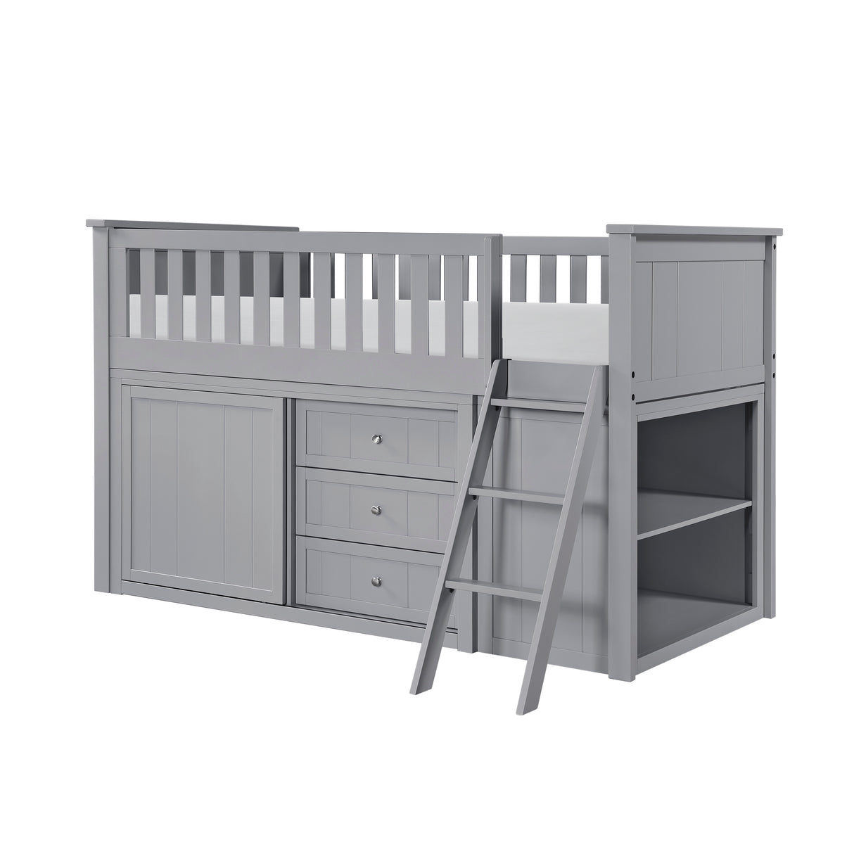 Orion Low Loft Bunk With Bookcase And 2 Dressers