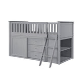 Orion Low Loft Bunk With Bookcase And Dresser