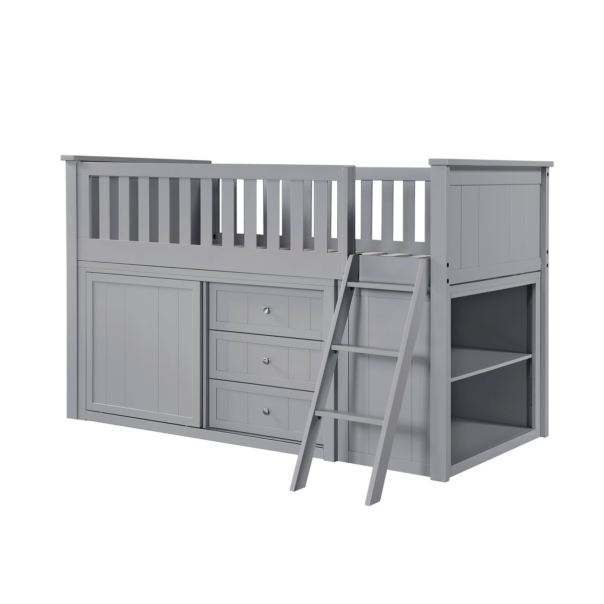 Orion Low Loft Bunk With Bookcase And 2 Dressers