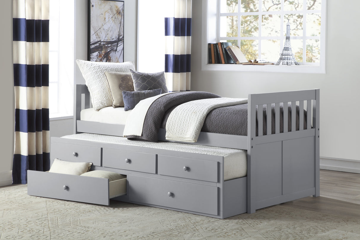 Orion Gray Twin/Twin Trundle Bed