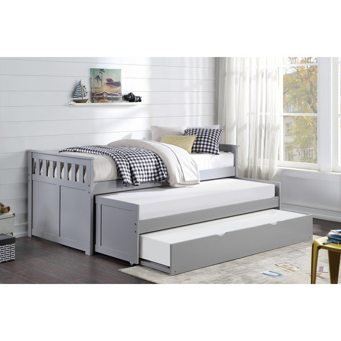 Orion Gray Twin/Twin Bed With Twin Trundle