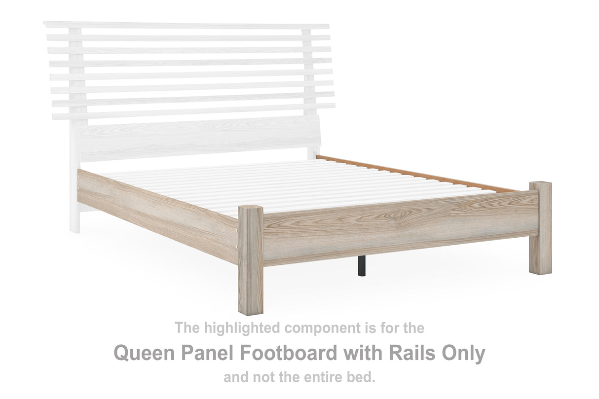 Hasbrick Tan Queen Panel Footboard With Rails