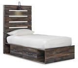 Drystan Twin Panel Bed with 4 Storage Drawers