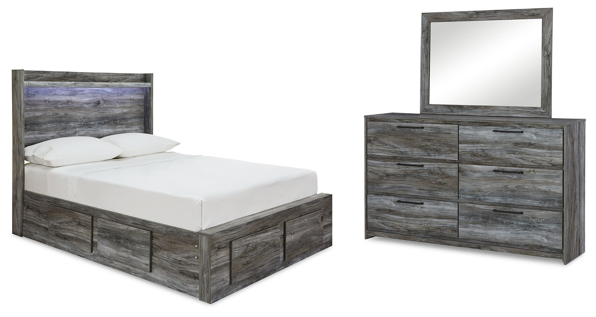 Baystorm Full Panel Storage Bed, Dresser and Mirror