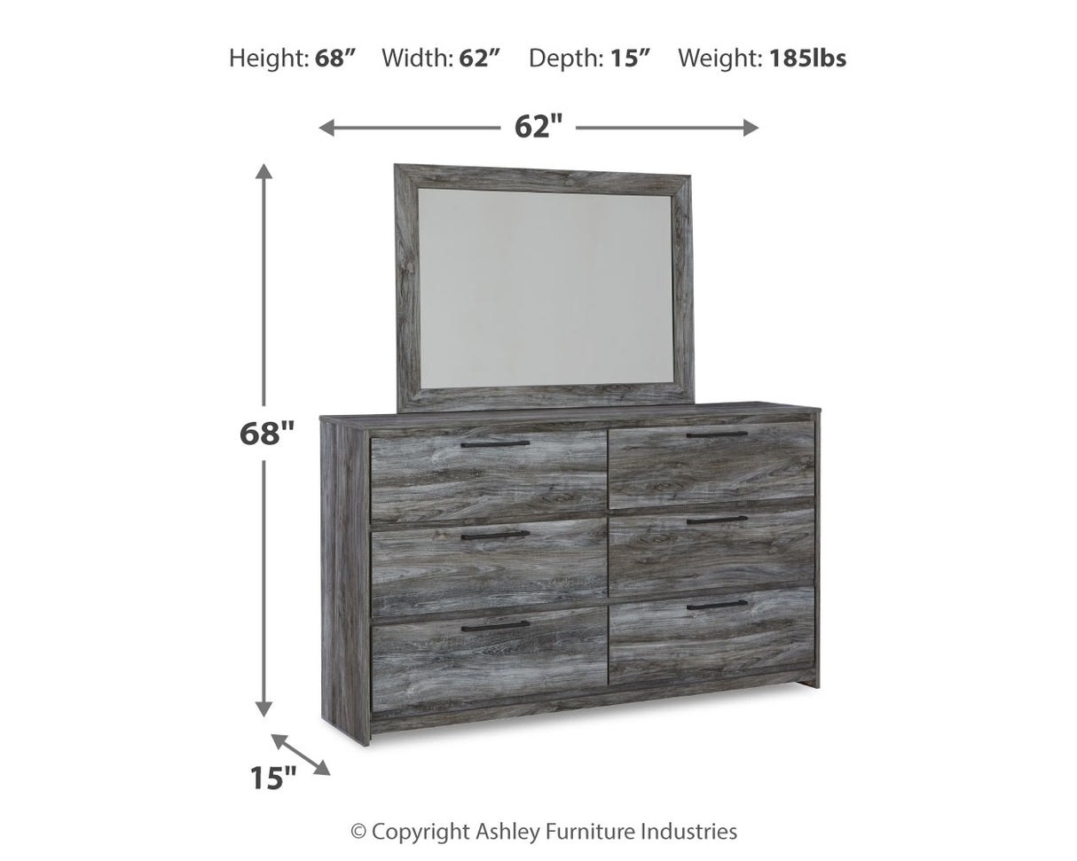 Baystorm King Panel Bed, Dresser, Mirror, and Nightstand