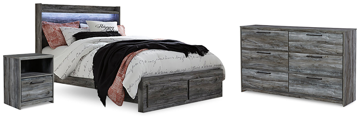 Baystorm Queen Panel Storage Bed, Dresser and Nightstand