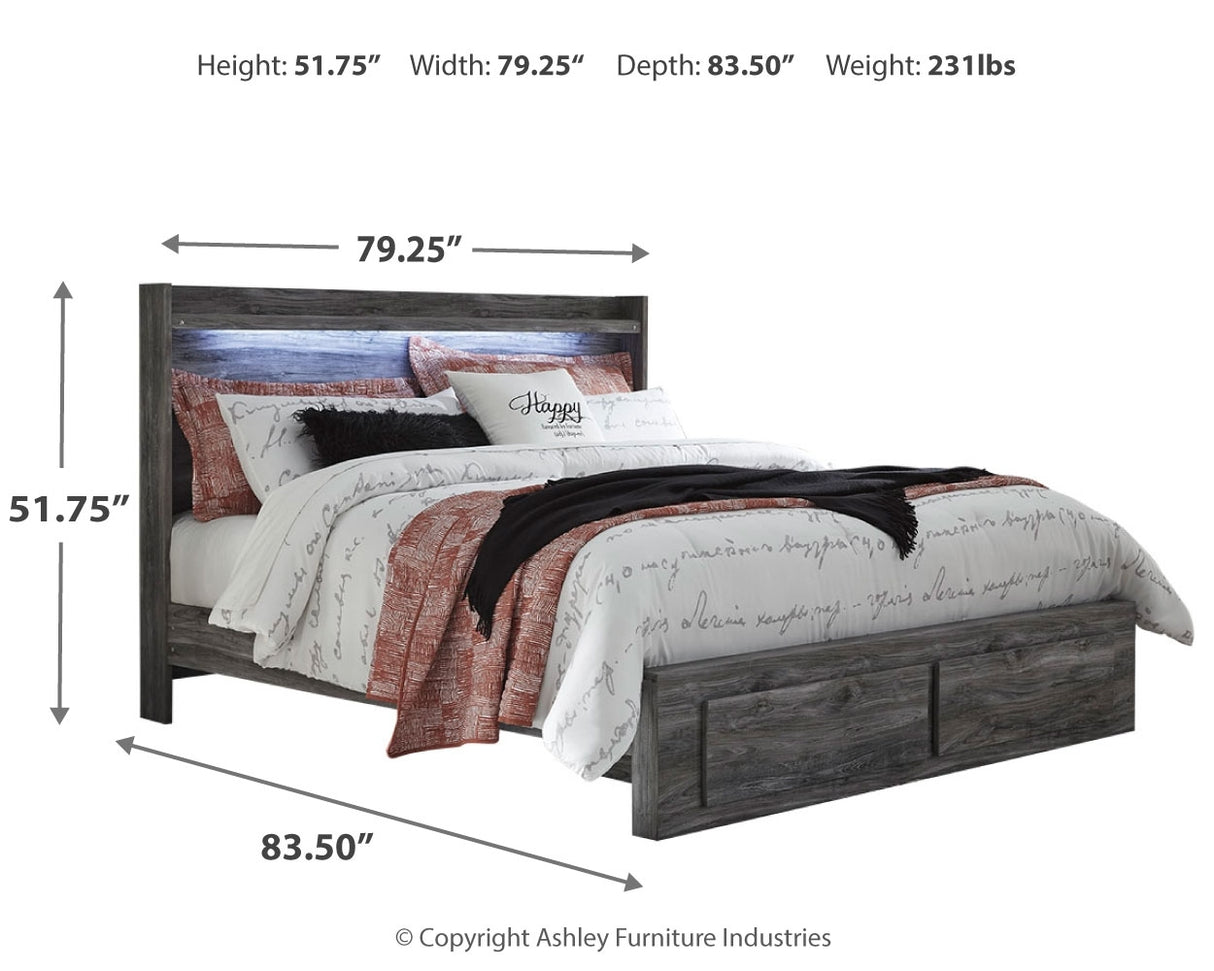 Baystorm King Panel Storage Bed, Dresser and Nightstand