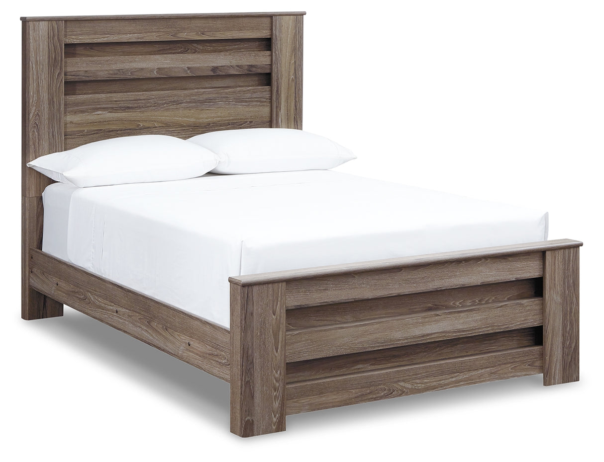 Zelen Full Panel Bed, Dresser, Mirror, and Nightstand