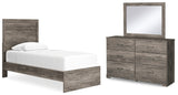 Ralinksi Twin Panel Bed, Dresser and Mirror