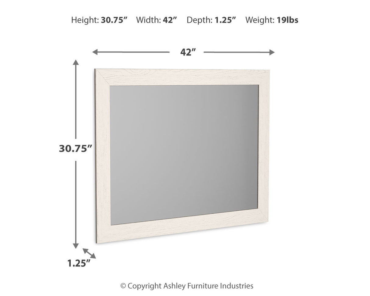 Stelsie White Bedroom Mirror