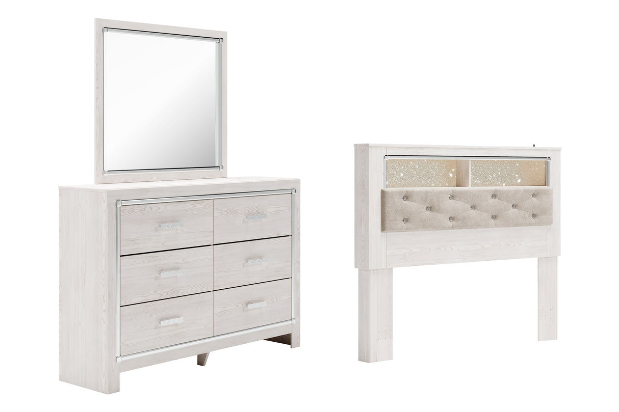 Altyra Queen Bookcase Headboard, Dresser and Mirror