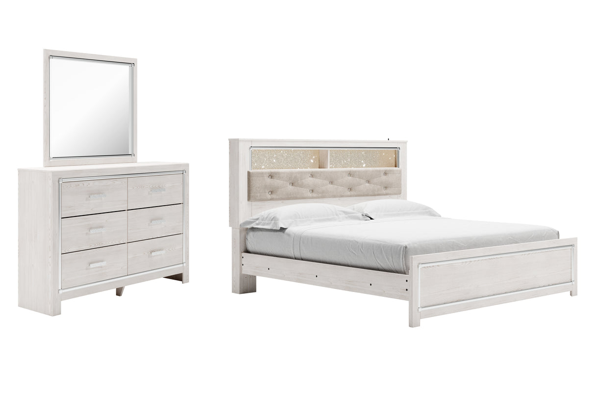 Altyra King Panel Bookcase Bed, Dresser and Mirror