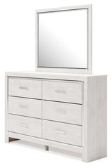 Altyra Queen Upholstered Panel Bed, Dresser, Mirror, and Nightstand