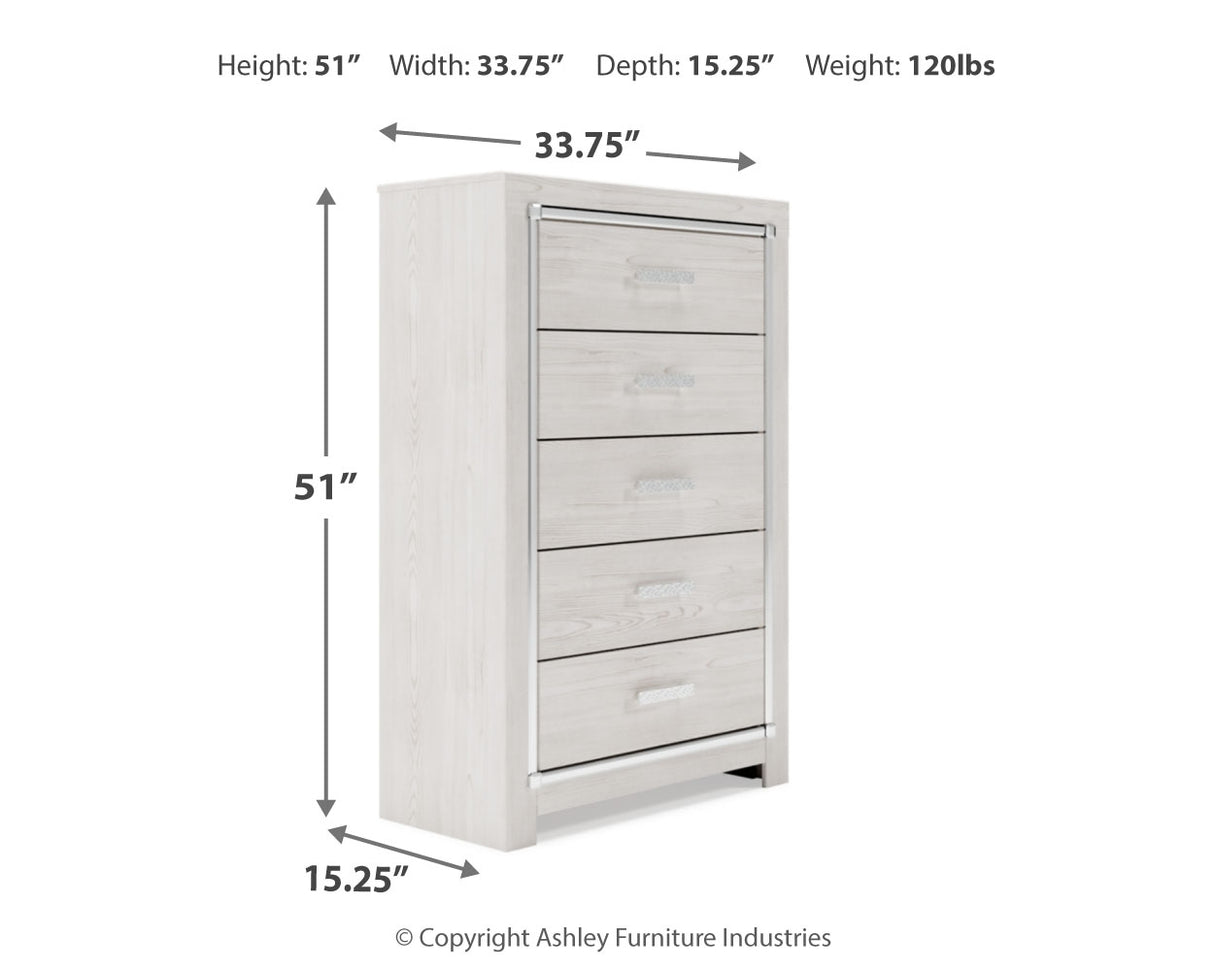 Altyra Queen Panel Storage Bed, Dresser, Mirror and Chest