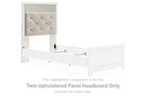 Altyra White Twin Upholstered Panel Headboard