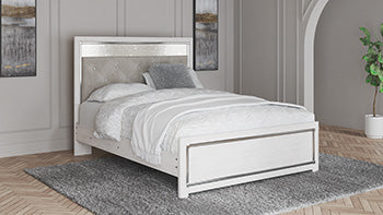 Altyra White Queen Upholstered Panel Headboard