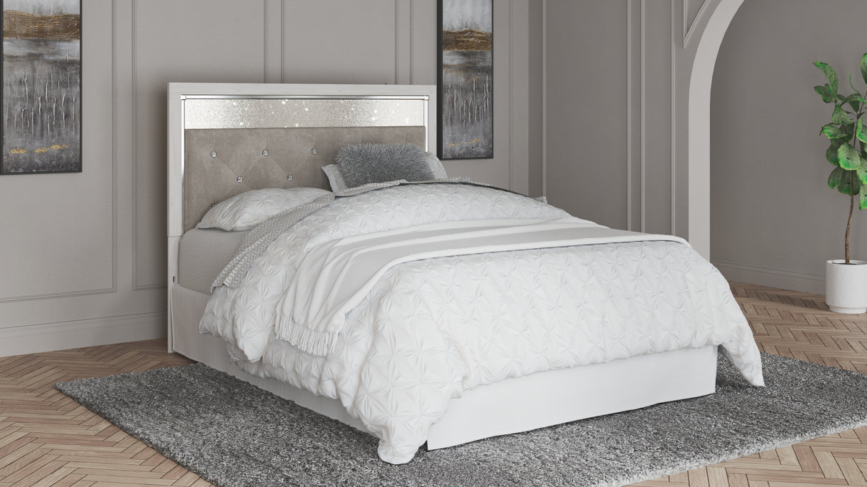 Altyra White Queen Upholstered Panel Headboard