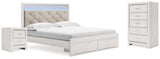 Altyra King Storage Bed, Chest and Nightstand