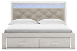 Altyra King Upholstered Storage Bed, Dresser, Mirror and 2 Nightstands