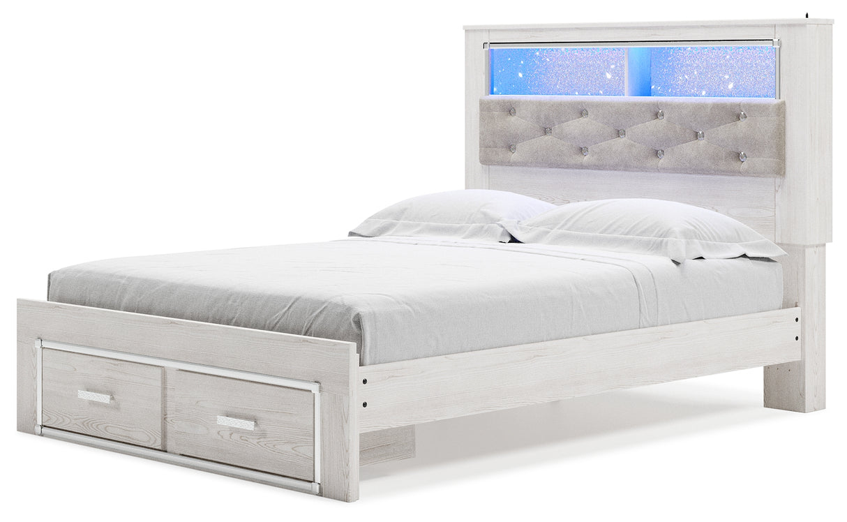 Altyra Queen Panel Storage Bed, Dresser, Mirror and Nightstand