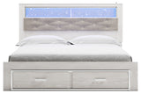 Altyra King Upholstered Bookcase Bed with Storage