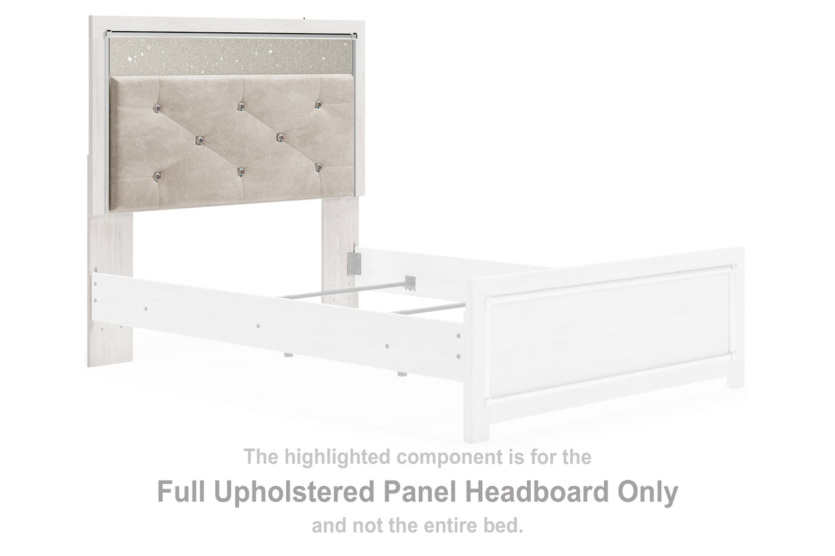 Altyra White Full Upholstered Panel Headboard