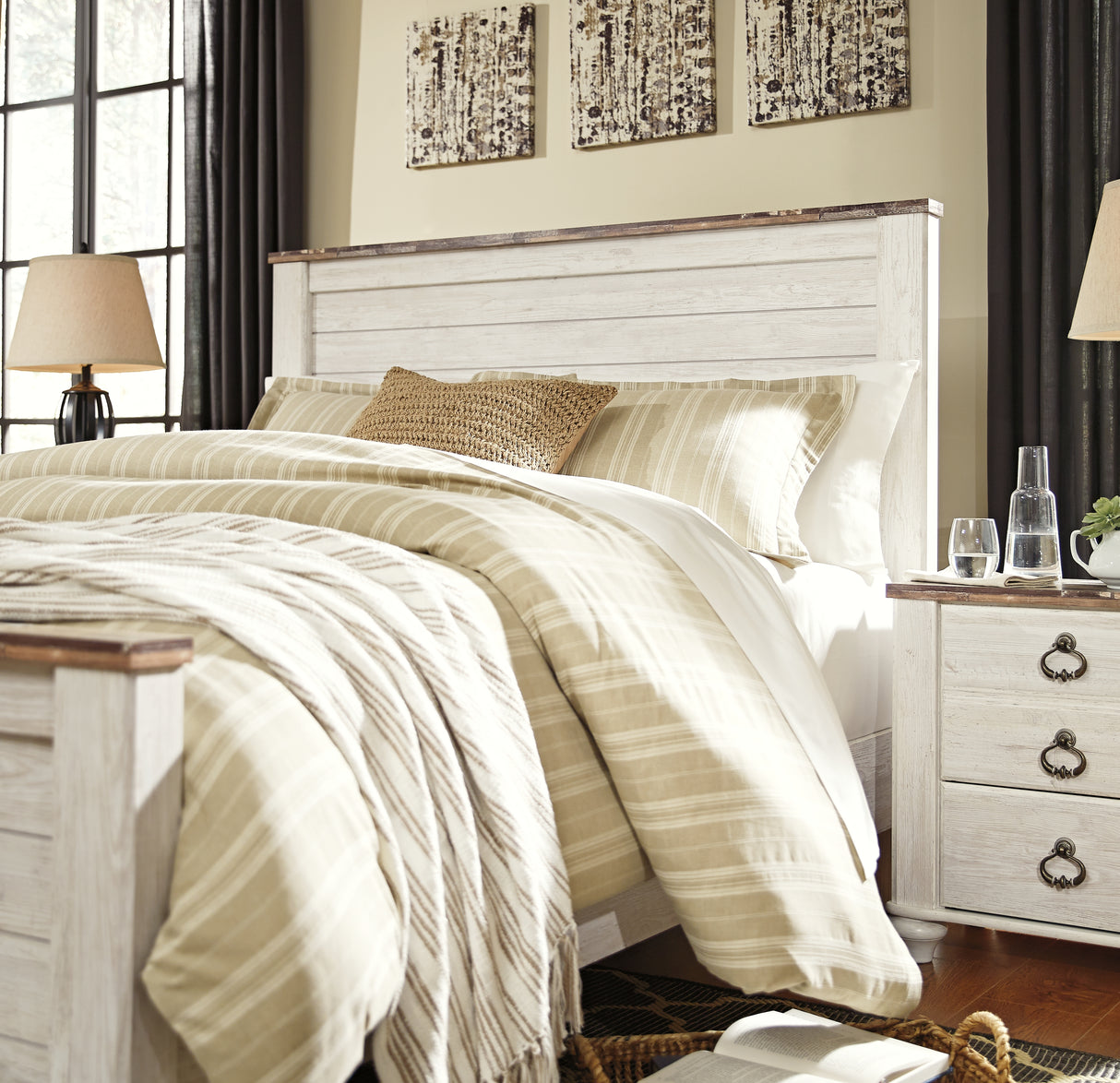 Willowton Whitewash Queen Panel Headboard