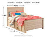 Willowton Full Panel Bed with Storage, Dresser and Mirror