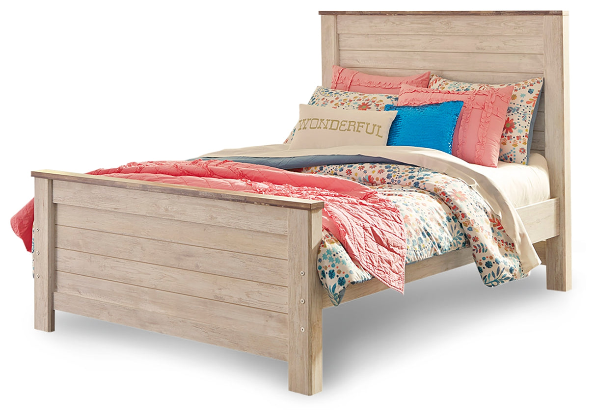 Willowton Full Panel Bed and Nightstand