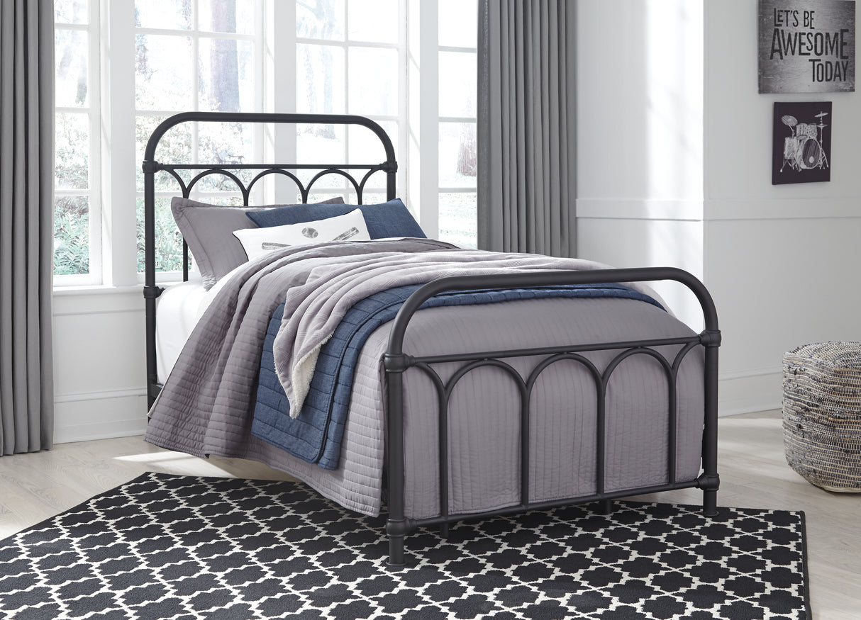 Nashburg Black Twin Metal Bed