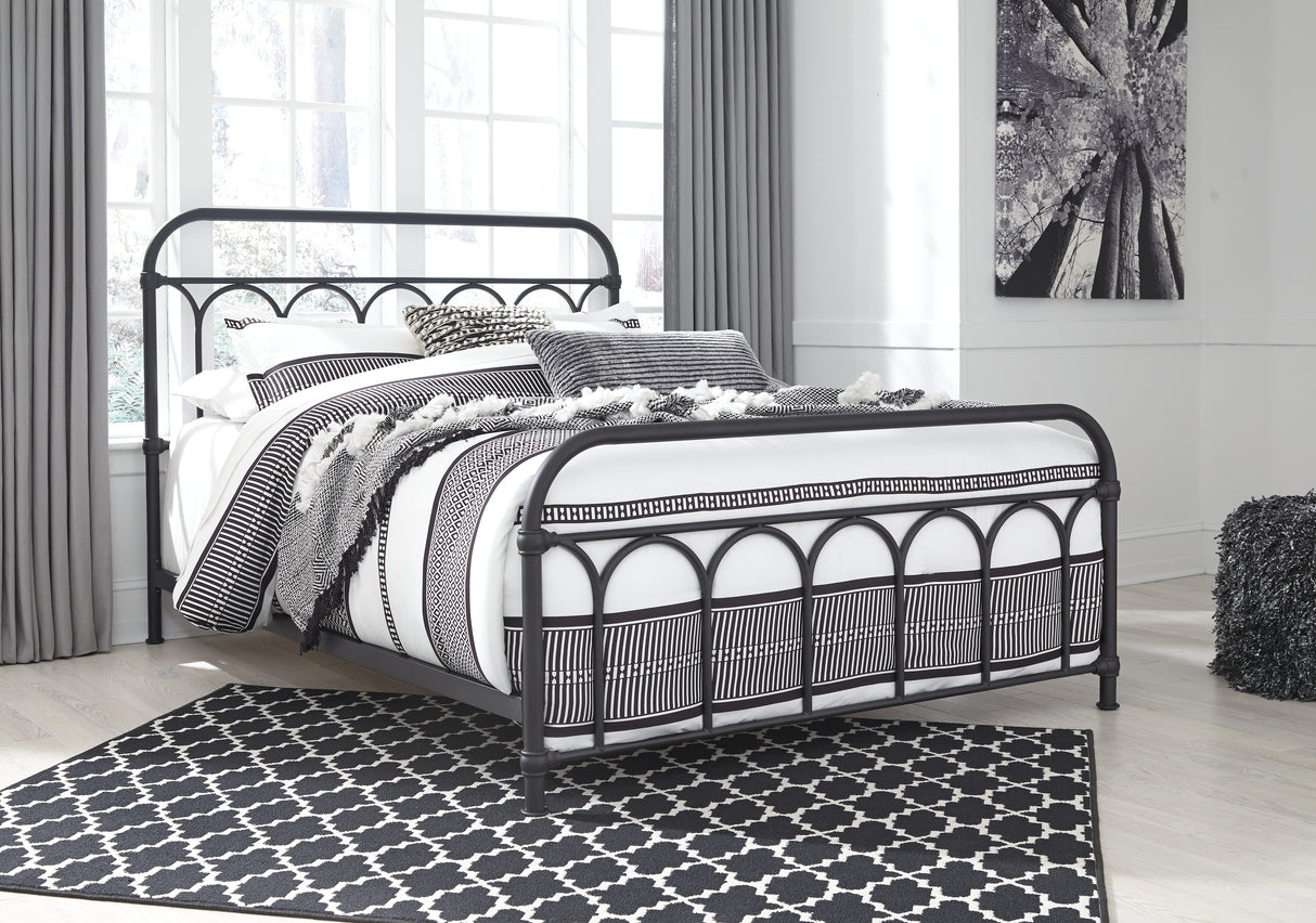 Nashburg Black Queen Metal Bed