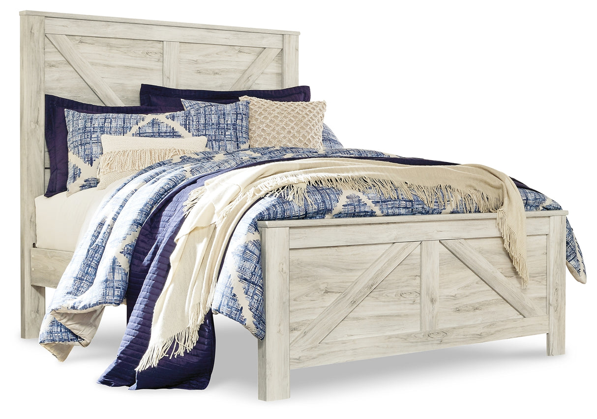 Bellaby Queen Crossbuck Panel Bed, Dresser, Mirror and 2 Nightstands