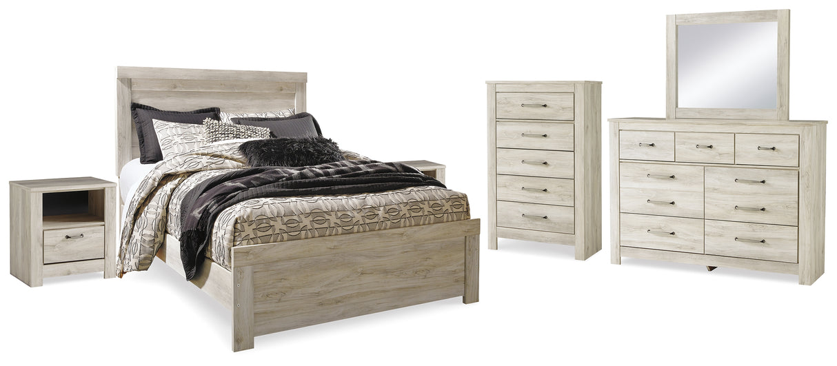 Bellaby Queen Panel Bed, Dresser, Mirror, Chest and 2 Nightstands