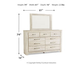 Bellaby King Crossbuck Panel Bed, Dresser, Mirror, and Nightstand