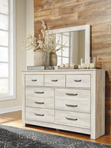 Bellaby King Crossbuck Panel Bed, Dresser, Mirror, and Nightstand