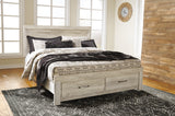 Bellaby King Storage Bed, Dresser, Mirror, Chest and 2 Nightstands