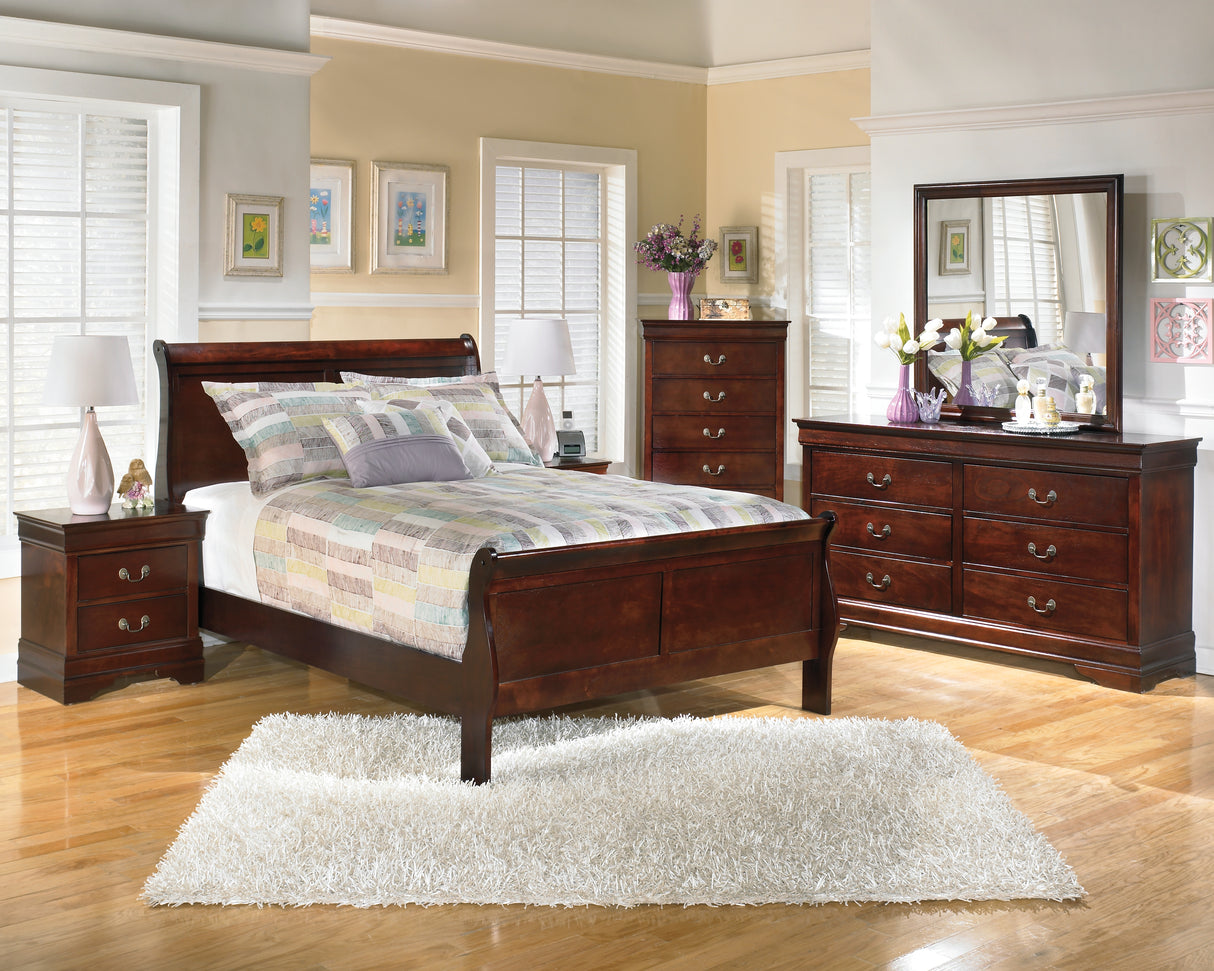 Alisdair Full Sleigh Bed, Dresser, Mirror, Chest and Nightstand