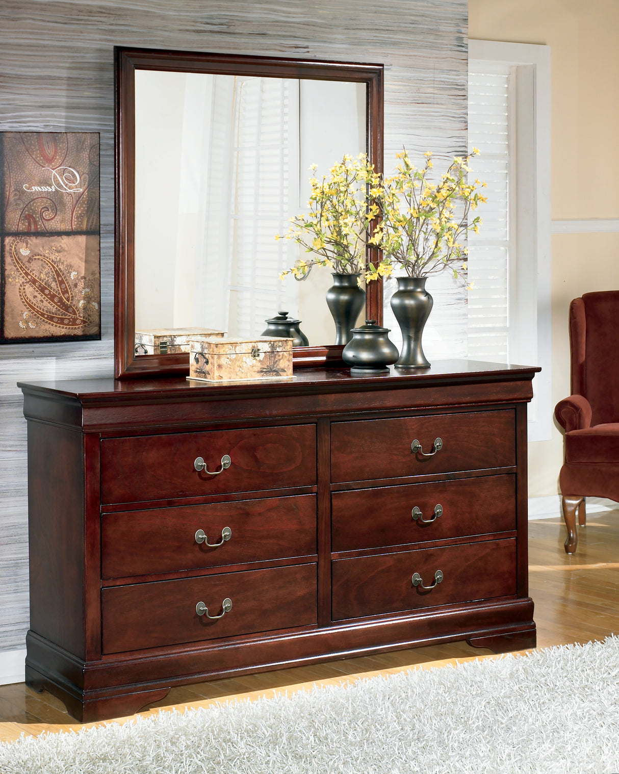 Alisdair King Sleigh Bed, Dresser, Mirror and Nightstand