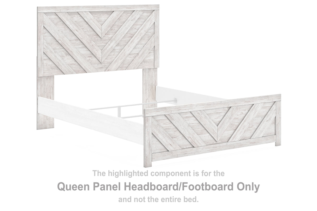 Cayboni Whitewash Queen Panel Headboard/Footboard