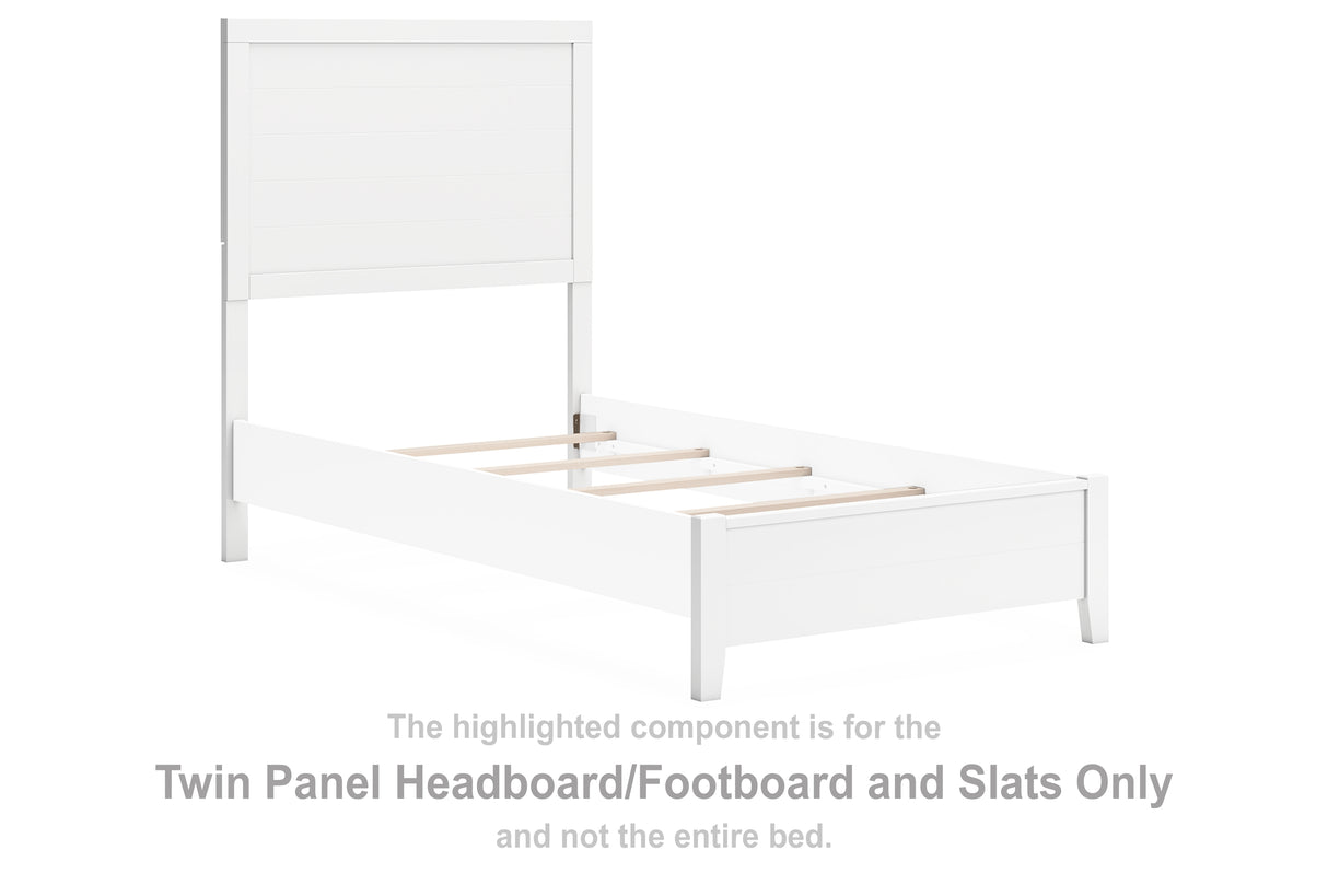 Binterglen White Twin Panel Headboard/Footboard And Slats