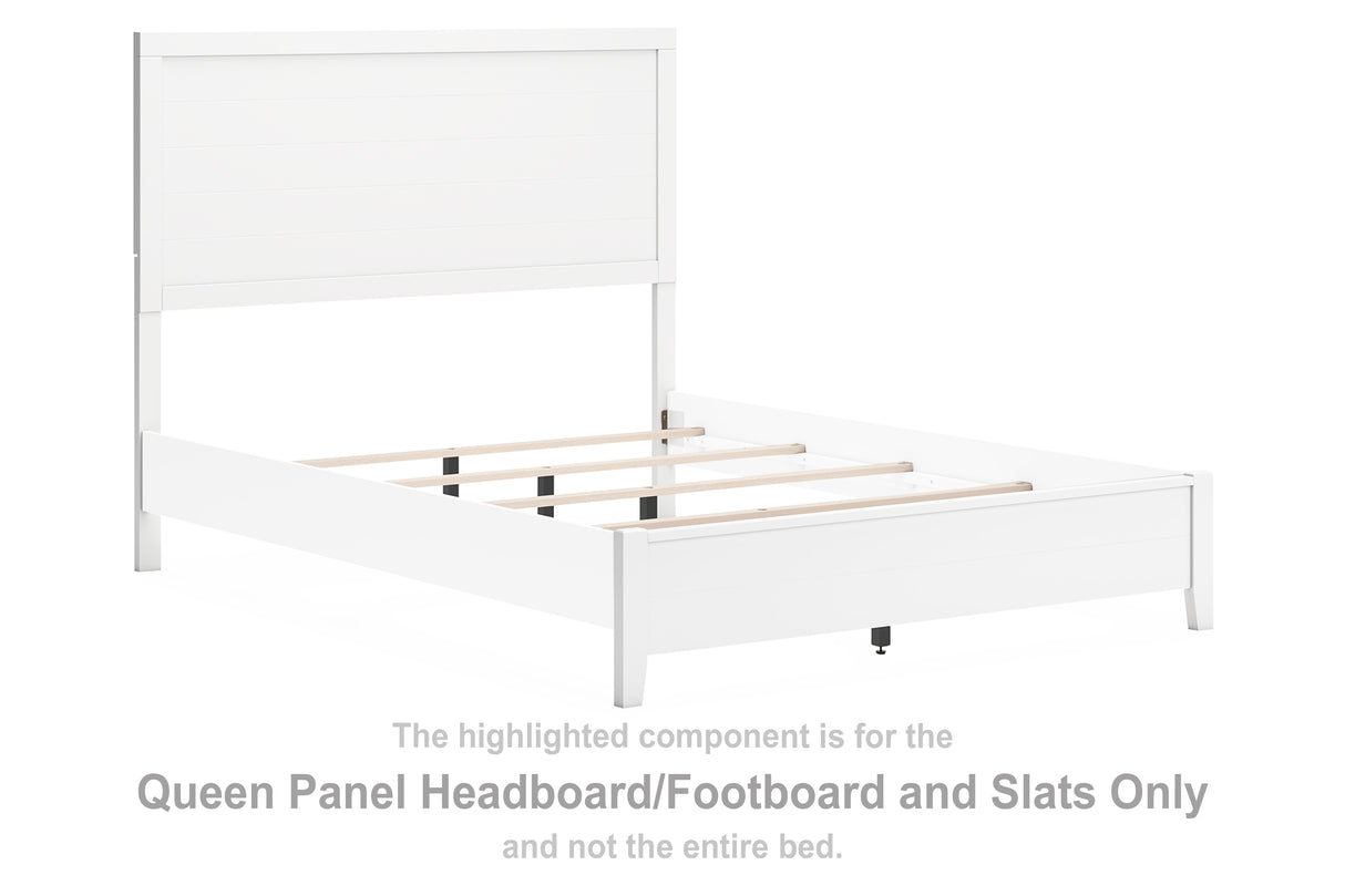 Binterglen White Queen Panel Headboard/Footboard And Slats